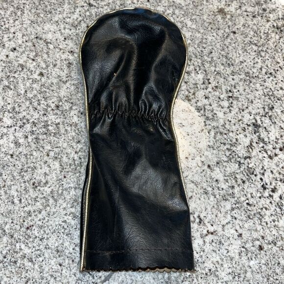 Vintage iliac Jan craig “style” 3 top head cover retro golf fans Brown Gold Trim - Picture 2 of 3